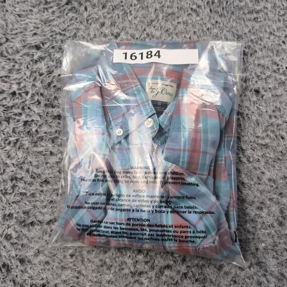 J Crew Shirt Men Small Blue Plaid Long Sleeve Preppy Casual Slim Fit Modern - Picture 6 of 6